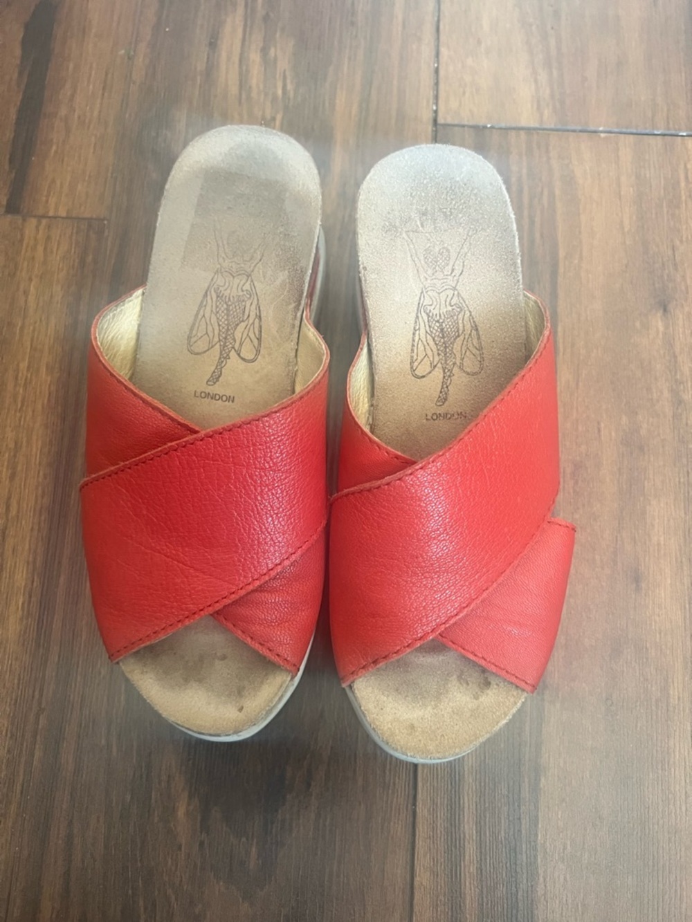 Fly London Red Leather Slide Sandals – Size 37 – Comfort Style - Picture 6 of 7